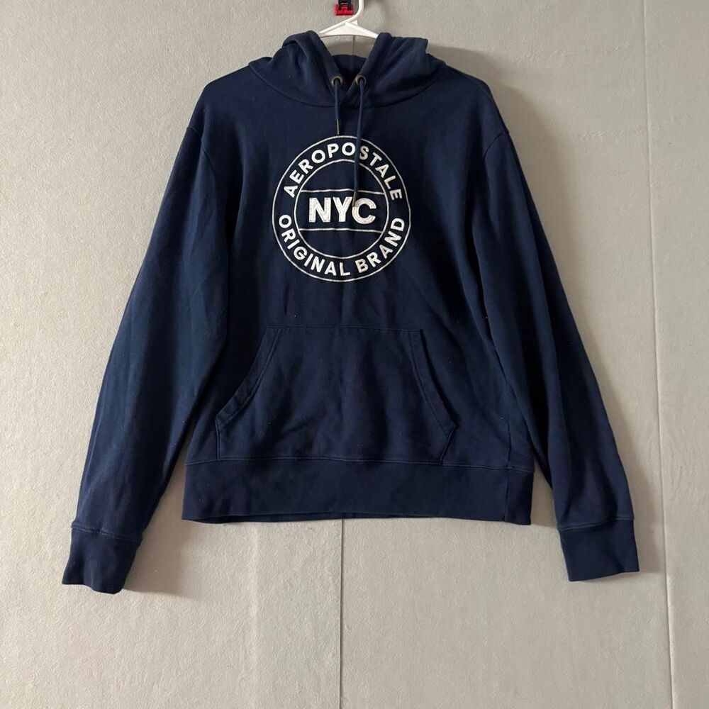 Aeropostale embroidered NYC hoodie in navy, size M